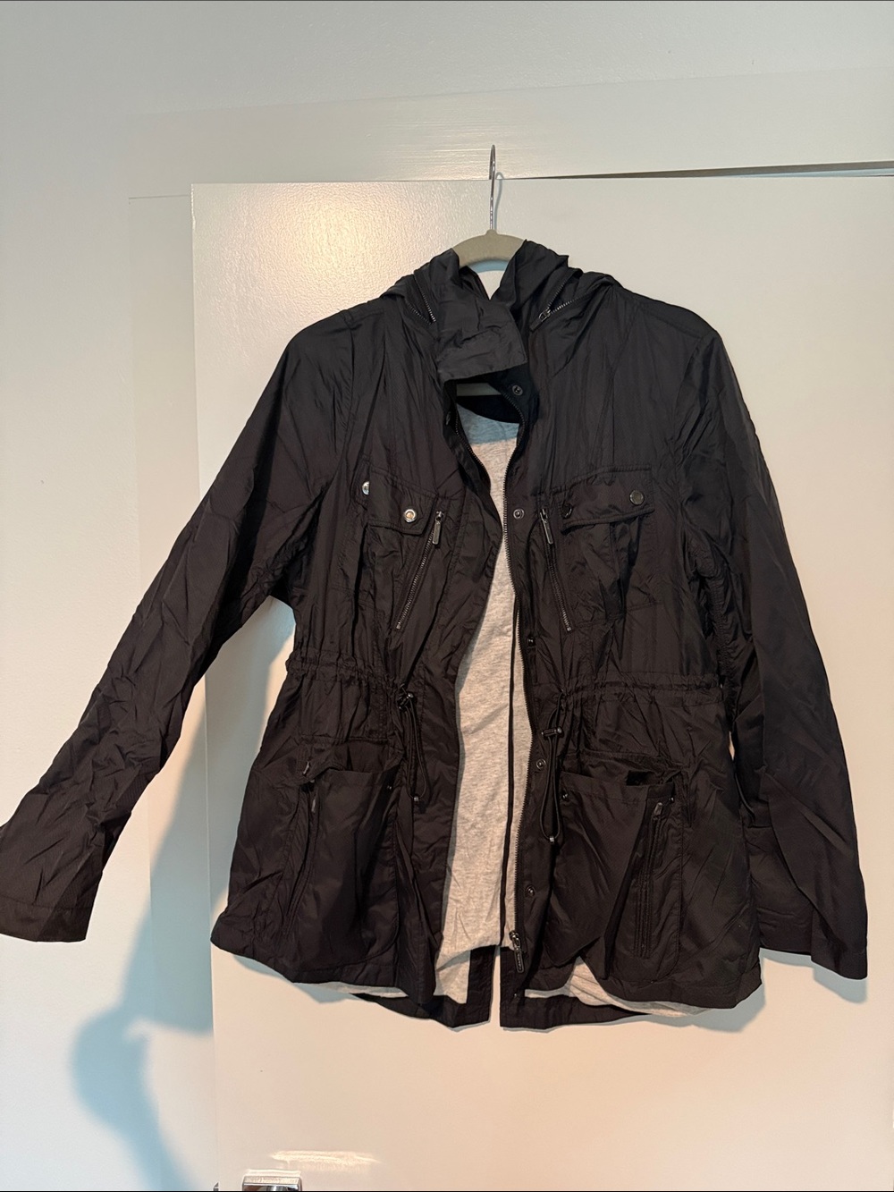Calvin Klein Black Women's Utility Jacket with Hood